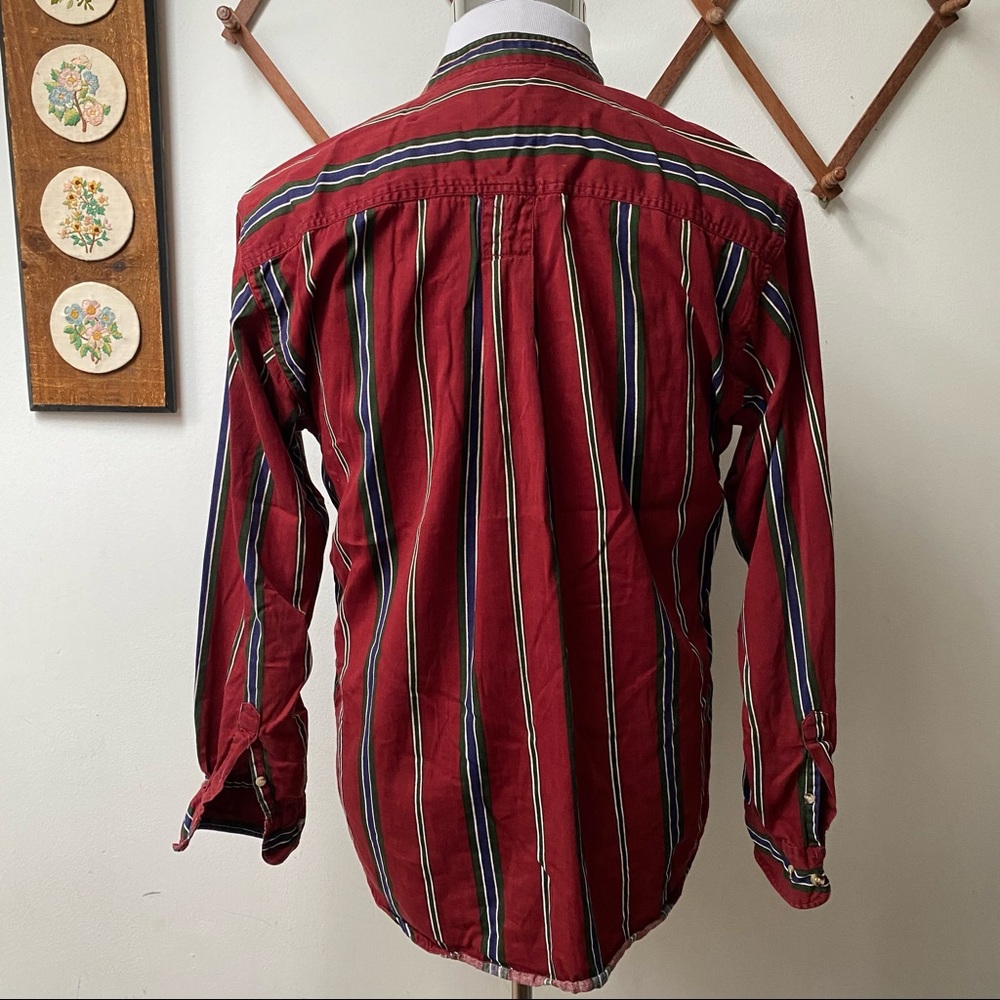 🍄 5/$30 Vintage Striped Mandarin Shirt - Picture 8 of 13